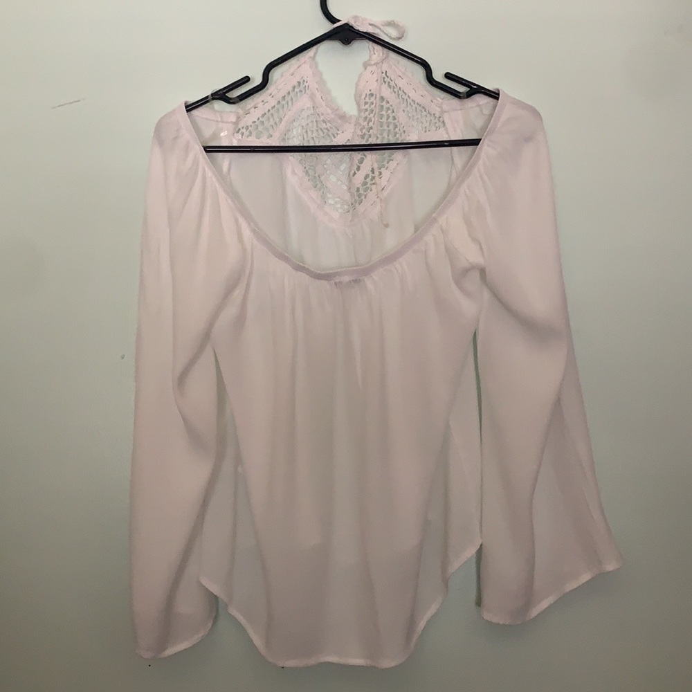 NWOT Venus White Flowy Top with Crotchet Detail - Picture 3 of 5
